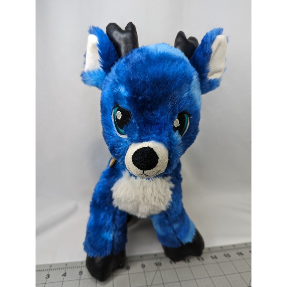 Build a Bear Blue Tinsel Reindeer Plush 16 Inch Stuffed Animal Toy